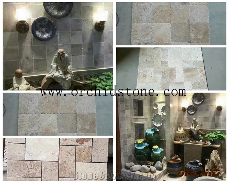 Beige Travertine Tiles Yellow Rusty Travertine Flooring Tiles White Travertine Wall Covering French Pattern Travertine Floor Tiles Stone Flooring