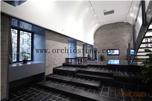 Black Limestone Wall Cladding Tiles,Black Coral Stone Opus Romano Flooring Tiles,Honed Finishing Versailles Patterns Tiles