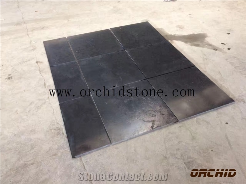 Black Limestone Wall Cladding Tiles,Black Coral Stone Opus Romano Flooring Tiles,Honed Finishing Versailles Patterns Tiles
