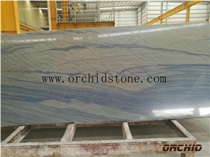 Brazilian Azul Macaubas Blue Quartzite Polished Slabs & Tiles,Bench Tops,Work Tops,Bar Tops,Blue Sky Quartzite Slabs and Tiles,Flooring Covering Paver