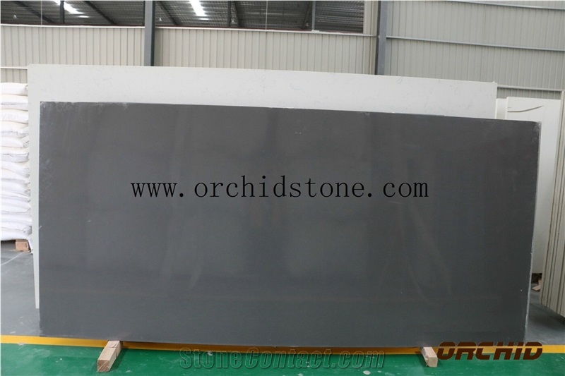 Dark Ash Grey Quartz Surface Slabs