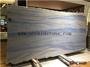 Polished Luxury Azul Macaubas Quartzite,Azul Imperial Stone,Blue Tropical,Blue Sky,Grand Skylight Blue Quartzite Slabs & Tiles for Flooring Tiles