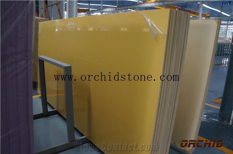 Pure Yellow Quartz Surface,Plain Yellow Quartz Stone/Engineered Stone,Solid Surface,Plain Yellow Caesarstone for Countertops,Vanity Tops,Bathroom Top