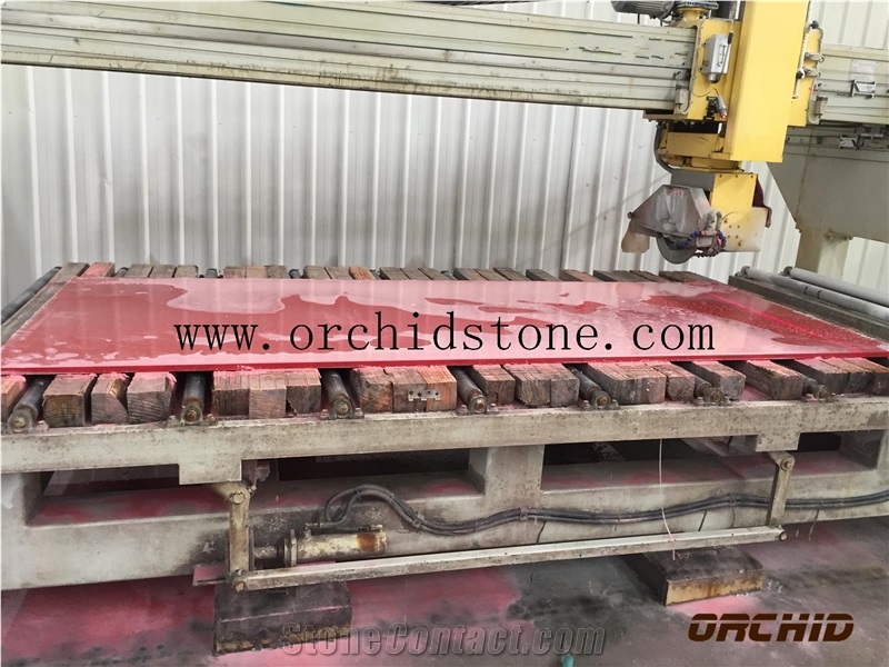 Quartz Slab Crystal Red,Quartz Stone Slab, Quartz Surfaces, Cut-To-Size Quartz Tiles for Kitchen Bathroom Decoration