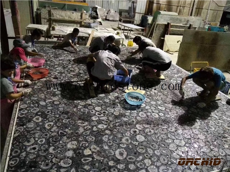 Semi Precious Stone Smoky Quartz for Translucent Countertops,Work Tops,Reception Tops,Gemstone Backlit Reception