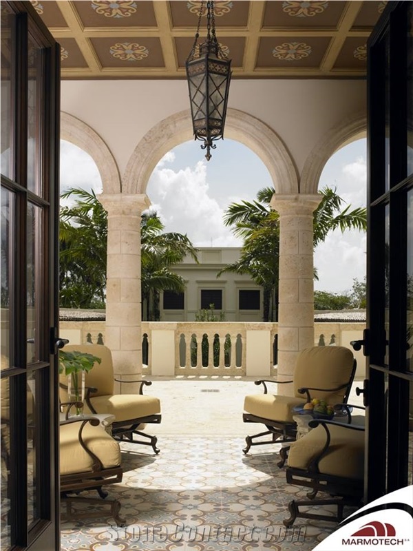 Caribbean Blond Coral Stone Column