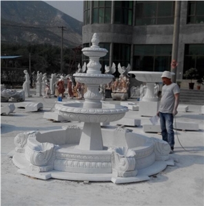 3 Tiers Yellow Limestone Large Garden Water Fountain, Outdoor Fountain
