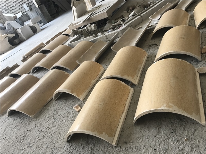 Beige Marble Column, Roman Column for Indoor Decoration
