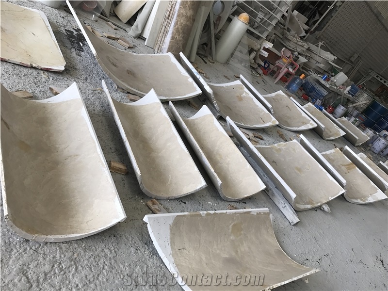 Beige Marble Column, Roman Column for Indoor Decoration