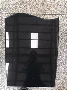 Black Granite Cemetery Tombstones Absolute Black Headstones for Upright Monuments