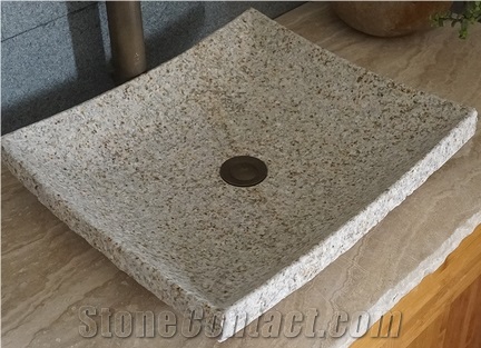 Black Granite Square Wash Basin/ Bathroom Sink/ White Onyx Sink