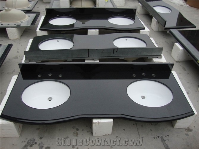 China G684 Black Granite Polished Countertop, Black Granite Countertop