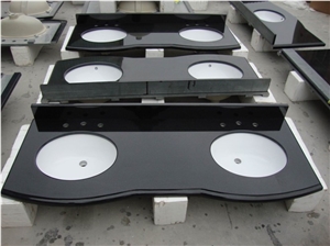 China G684 Black Granite Polished Countertop, Black Granite Countertop