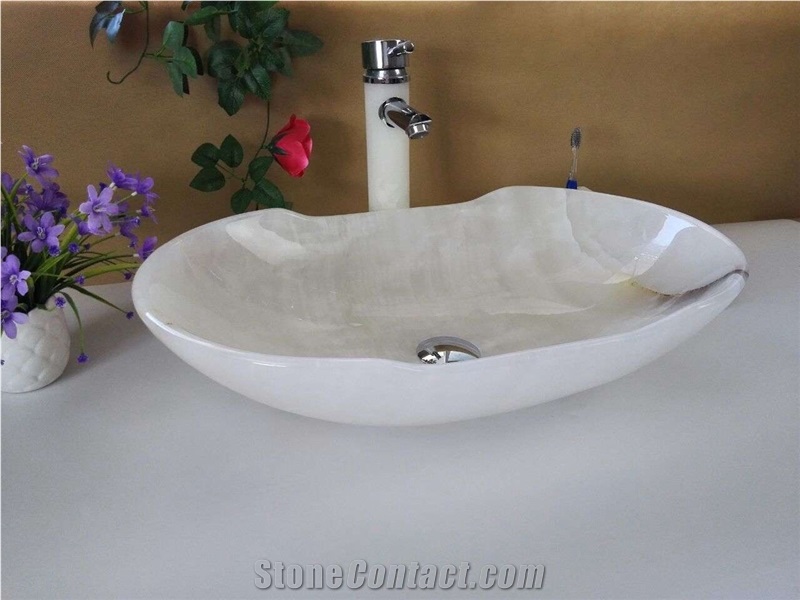 Custom Design Green Onyx Wash Hand Basin, Vessel Sink