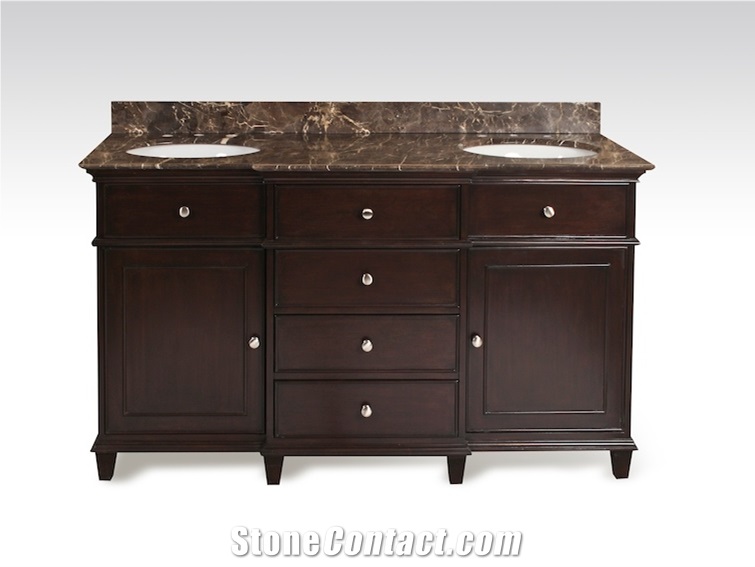Emperador Dark Marron Brown Marble Custom Vanity Tops