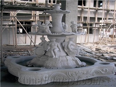 Granite Stone Fountains, White Granite Fountains and Sculptured Floating Ball Fountains