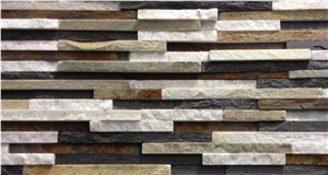 Grey Quartize Wall Panel, Cultured Stone Wall Covering Tiles