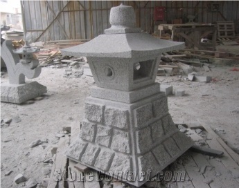 High Quality Oriental Grey Granite Stone Lantern for Landscaping Park Dector Lantern