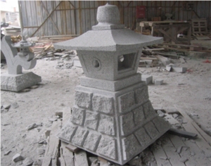 High Quality Oriental Grey Granite Stone Lantern for Landscaping Park Dector Lantern