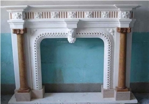 Interior White Marble Fireplace /Fireplace Hearth