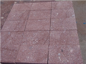 Landscaping Stones Red Porphyry Cobbles, Exterior Paving Stone Floor Covering Landscaping Stones Red Porphyry Cobbles, Exterior Paving Stone Floor Covering