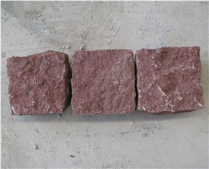 Landscaping Stones Red Porphyry Cobbles, Exterior Paving Stone Floor Covering