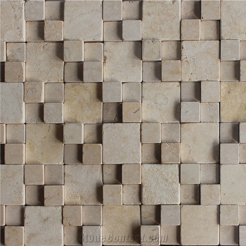 Limestone Mosaic Pattern, Mosaic Tile for Wall Cladding, Wall Covering Tiles