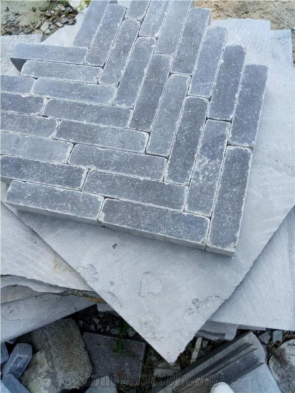 Loose Cobble Stone for Walkway Pavers Blue Limestone Tumbled Patio for Driveway Paving Stone