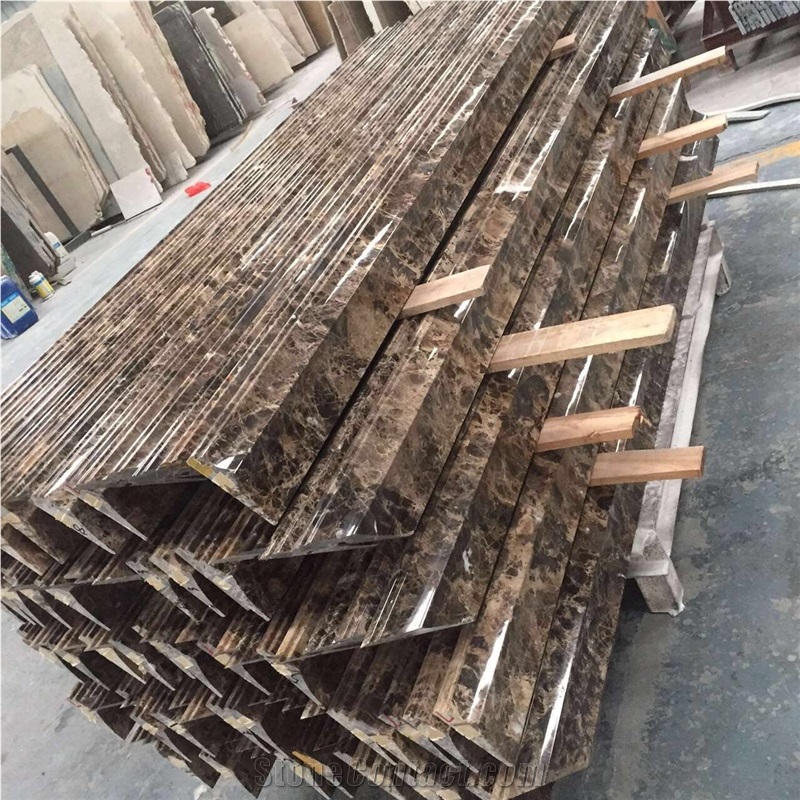 Marble Ogee Mouldings Emperador Dark Stone Trim for Borders, Floor Trims