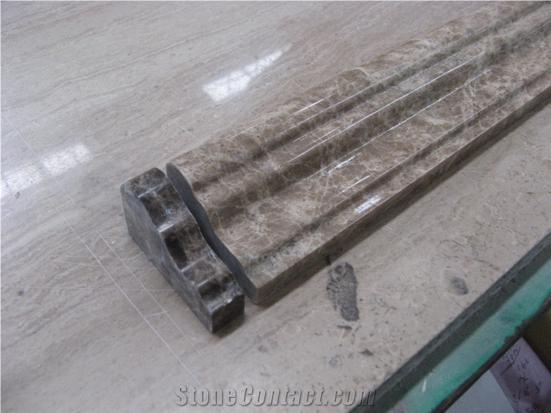 Marble Ogee Mouldings Emperador Dark Stone Trim for Borders, Floor Trims