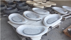 Marble Stone Vessel Sinks Bianco Carrara Oval Sink for Bathroom Sink Marble Stone Vessel Sinks Bianco Carrara Oval Sink for Bathroom Sink