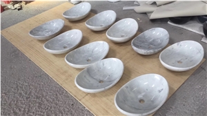 Marble Stone Vessel Sinks Bianco Carrara Oval Sink for Bathroom Sink