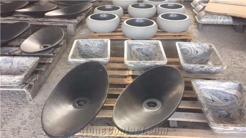 Marble Stone Vessel Sinks Bianco Carrara Oval Sink for Bathroom Sink
