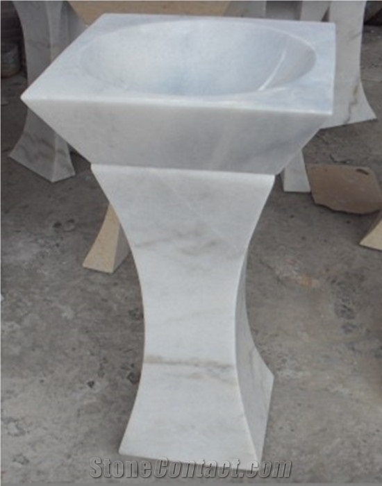 Natural Split Finish G654 Black Granite Pedestal Basin, Vessel Sink for Bathroom Use