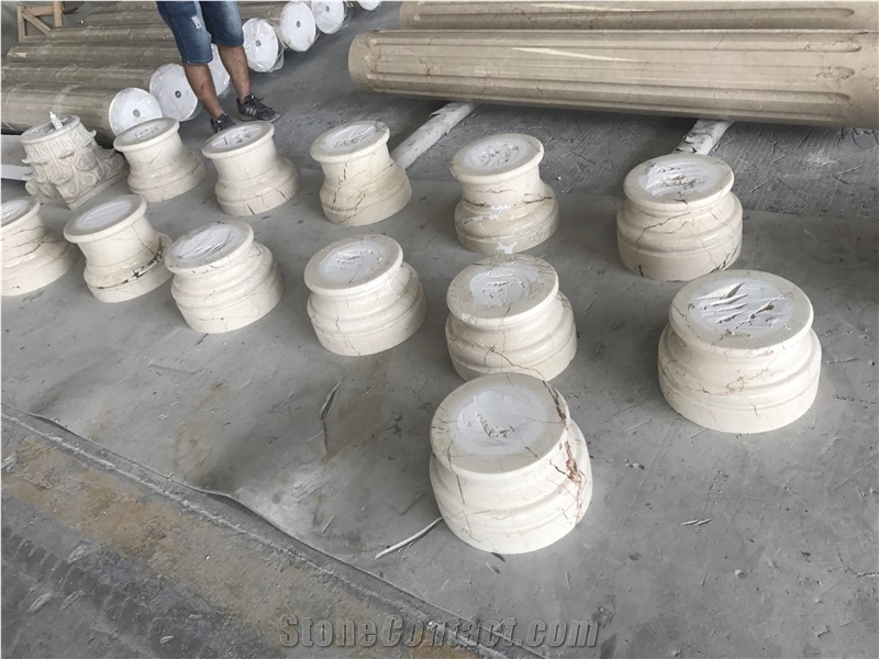 Natural Stone Beige Marble Roman Column/ Pillars