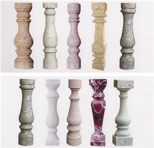 Natural Stone Handcraft Sculptured Balustrade, Pedestal Railings