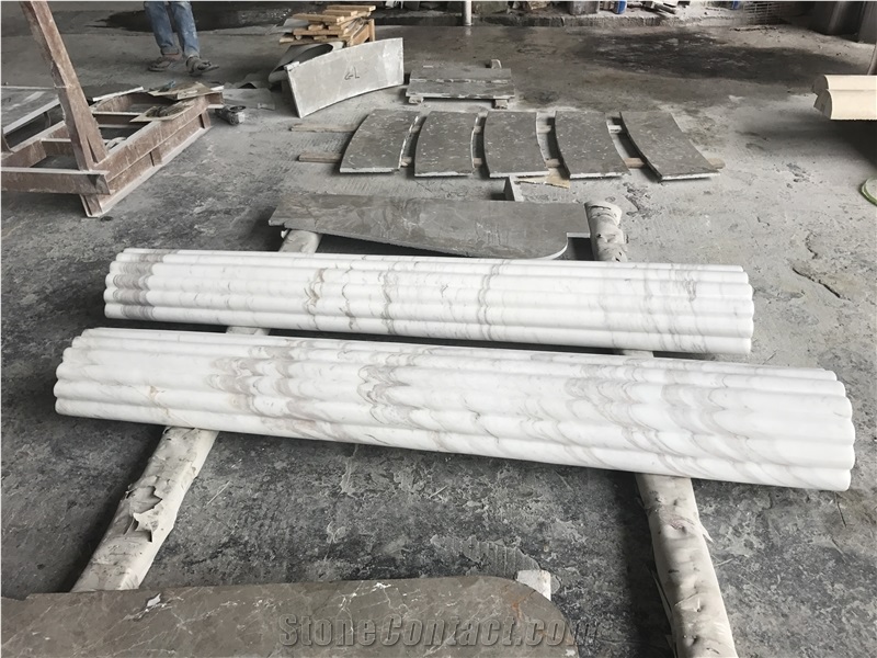Natural Stone Roman Coloumn/ Sculptured Pillar/ Handmade Stone Column