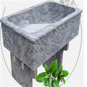Pedestal Vessel Jurapana Granite Wash Basin& Square Sink