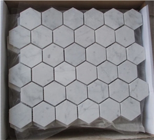 Popular Carrara White Marble Mosaic Wall Tiles& Marble Mosaic Pattern