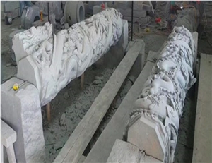 Sculptured Column, G603 Sesame Grey Granite Column for Garden Decoration