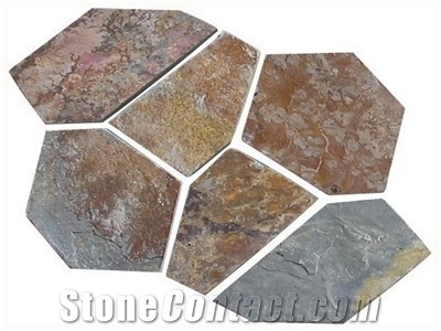 Slate Flagstone Pattern, Slate Tiles for Floor Covering, Wall Cladding Use, Natural Split Finish