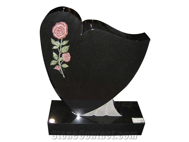 Western Style Heart Shape Tombstone, Singe Cross Tombstone, Angel Monument