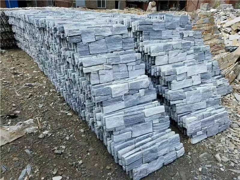 White Cloudy Marble Wall Cladding, Split Face Culture Stone