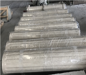 White Marble Column, Roman Column Sculptured Column Cladding Stone Design