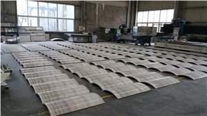 Wooden Grey Marble Pillar, Architectural Column Cladding Tiles
