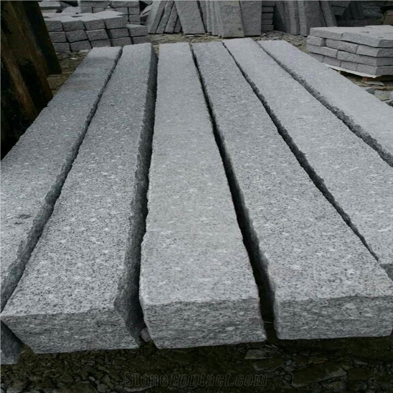 Bianco Crystal Granite G603 Granite,Road Stone,Kerbstone for Landscape,Palisade,Chinese Cheap Light Grey Curbstone,Pineappled,Natural Split,Pillars