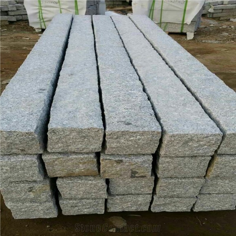 Bianco Crystal Granite G603 Granite,Road Stone,Kerbstone for Landscape,Palisade,Chinese Cheap Light Grey Curbstone,Pineappled,Natural Split,Pillars