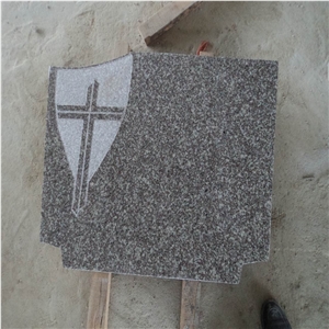 China Granite G664 Cross Shape Headstone,Misty Brown Tombstone