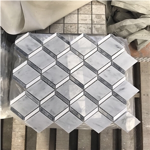 Italian Bianco White Marble Mosaic Pattern,Wall Decoration Tiles