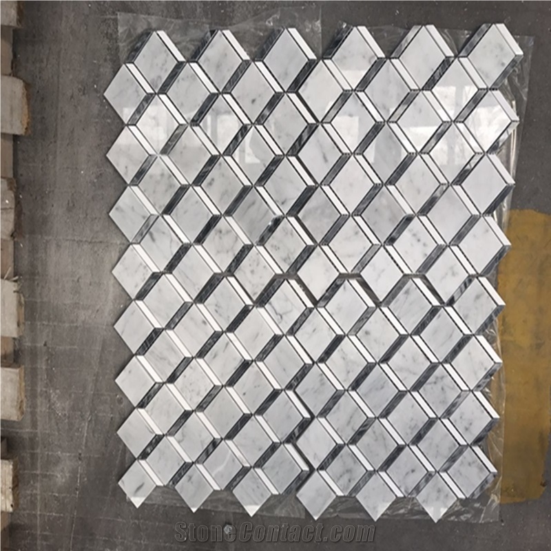 Italian Bianco White Marble Mosaic Pattern,Wall Decoration Tiles